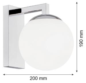 Argon 3735 - Lampada da parete ASPEN 1xE27/15W/230V cromo lucido