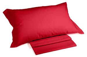 Completo Lenzuola In Cotone Cotone Tinta Unita Singolo Caleffi Tinta Unita Rosso Caleffi