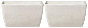 Set di 2 vasi per piante polvere di pietra beige chiaro 74 x 32 cm accessori per interni e interni moderni e minimalisti Beliani