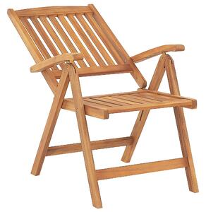 Set di 2 sedie da giardino in legno di acacia chiaro pieghevole in stile rustico resistente ai raggi UV Beliani