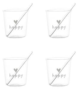 Simple Day Set 4 Bicchierini Espresso in vetro borosilicato Happy