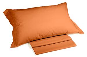 Completo Lenzuola In Cotone Cotone Tinta Unita Singolo Caleffi Tinta Unita Arancio Caleffi