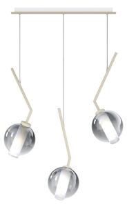 V-LINE SOSPENSIONE 3 LUCI RETTANGOLARE NERA O SABBIA CON VETRI COLORATI LAMPADINE E27 ORIGINALE E MODERNA