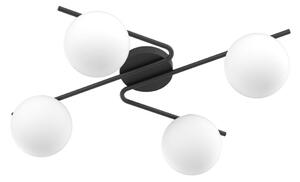 APPLIQUE PLAFONIERA 4 LUCI SABBIA O NERA DESIGN MODERNO LAMPADINE ATTACCO E27