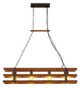 Lindby Jamina sospensione, legno, 4 luci
