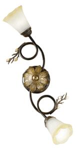 Plafoniera classica due p illuminazione elena pl2 e14 led metallo ruggine scuro oro vetro sfumato ambra - Due P Illuminazione