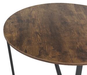 Tavolino da caffè in legno scuro con piano in MDF Nero gambe in metallo 80 cm industriale rotondo soggiorno Beliani