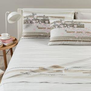 Completo Lenzuola In Cotone Calaluna Matrimoniale Caleffi Shabby Chic Tortora Caleffi