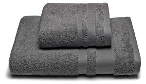 Asciugamano Con Ospite In Cotone Soft Standard Spugnissima Tinta Unita Antracite Caleffi
