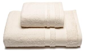Asciugamano Con Ospite In Cotone Soft Standard Spugnissima Tinta Unita Avorio Caleffi