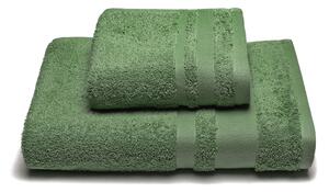 Asciugamano Con Ospite In Cotone Soft Standard Spugnissima Tinta Unita Verde Caleffi