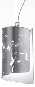 Selène Lampada a sospensione PAPIRO con paralume in vetro Ø 15 cm, argento