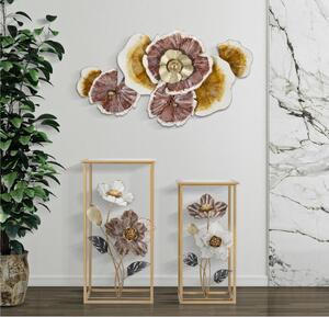 Pannello decorativo 3D da parete in metallo composto da fiori e foglie Dimensioni 92.2x8,3x h 51,4 cm peso 1660 kg vari colori