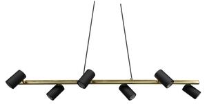 Trio - Lampadario a sospensione con cavo MARLEY 6xGU10/35W/230V nero/oro
