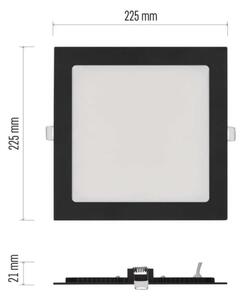 Apparecchio LED da incasso per controsoffitto NEXXO LED/18W/230V 3000/3500/4000K nero 22,5 x 22,5 cm