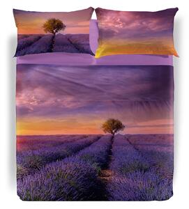 Lenzuola Copriletto In Cotone Lavender-sunset Matrimoniale Sogni Di Viaggio Fotografico Caleffi