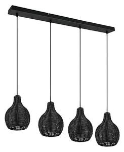 Reality - Lampadario sospeso con cavo SPROUT 4xE14/30W/230V nero/rattan