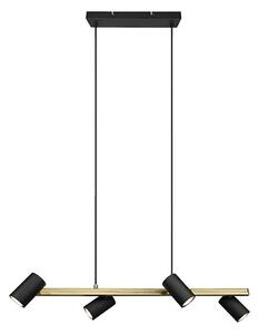 Trio - Lampadario a cavo MARLEY 4x GU10/35W/230V nero/oro