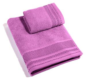 Asciugamano Con Ospite In Cotone Gim CM. 40X55+60X100 Spugnissima Tinta Unita Azalea Caleffi