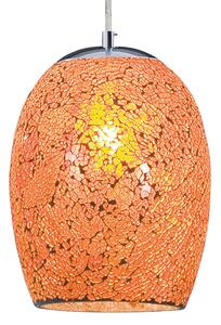 Searchlight Lampada a sospensione Crackle in cromo-arancione