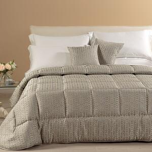 Trapunta In Raso Jacquard Nives Matrimoniale Dreaming Floreale Grigio Caleffi