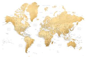 Mappa Gold world map with cities Rossie, Blursbyai