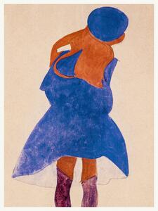 Riproduzione Girl in a Blue Coat, Egon Schiele