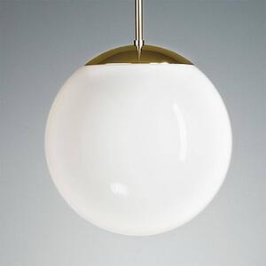 TECNOLUMEN Lampada pensile, sfera opalescente, 40 cm, ottone