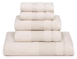 Set Asciugamani In Spugna In Cotone Smith Standard Caleffi Tinta Unita Vaniglia Caleffi