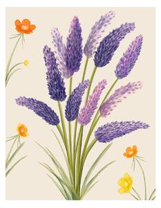 Illustrazione Purple flower, Bohonewart, (30 x 40 cm)