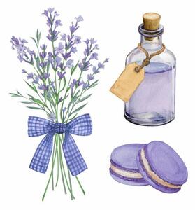 Illustrazione A bouquet of lavender with a, Yurii Sidelnykov