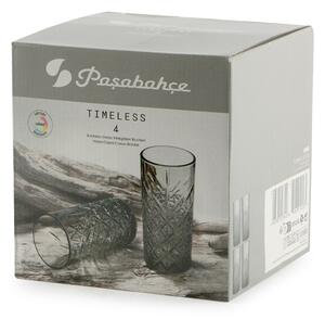 Pasabahce Timeless Bicchiere Long Drink 45 cl Set 4 Pz In Vetro Colorato Grigio