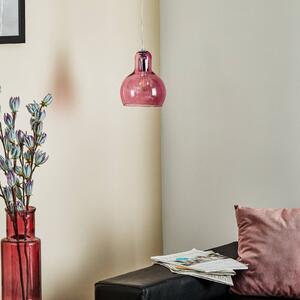 TK Lighting Lampada a sospensione Mango, rosa-trasparente/argento
