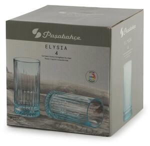 Pasabahce Elysia Bicchiere Long Drink 45 cl Set 4 Pz In Vetro Colorato Turchese