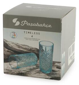 Pasabahce Timeless Bicchiere Long Drink 45 cl Set 4 Pz In Vetro Colorato Turchese