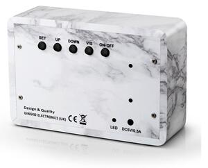Sveglia grigia con decoro in marmo e display a LED bianco Orologio Brick Click - Gingko