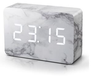 Sveglia grigia con decoro in marmo e display a LED bianco Orologio Brick Click - Gingko