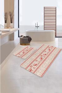 Tappetini da bagno rosso-beige in set da 2 60x100 cm - Mila Home