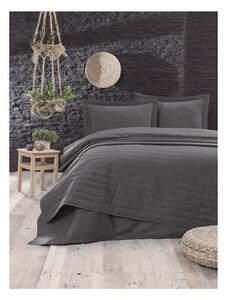 Copriletto trapuntato grigio scuro per letto matrimoniale 220x240 cm Monart - Mijolnir