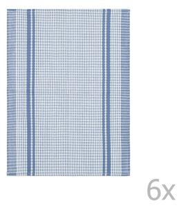 Set di 6 strofinacci in cotone azzurro Waffle, 50 x 70 cm - Tiseco Home Studio
