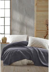 Copriletto in cotone grigio per letto matrimoniale 220x235 cm Leona - Mijolnir