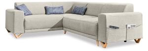 Divano angolare beige allungabile e con contenitore (con penisola a sinistra/a L) Classy Sophie – Miuform