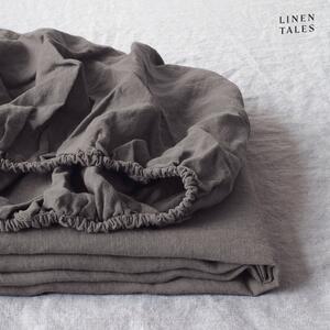Lenzuolo elastico di lino grigio scuro, 180 x 200 cm Dark Grey - Linen Tales