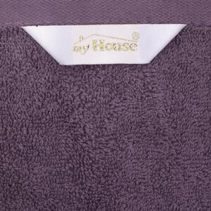 Asciugamano in cotone viola scuro 50x100 cm Darwin - My House