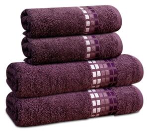 Asciugamano in cotone viola scuro 70x140 cm Darwin - My House