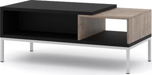 Tavolino Toledo 110x55 cm ROVERE FLAGSTAFF / NERO OPACO - Tavolino - Tavolino con struttura in argento - Tavolino moderno da salotto