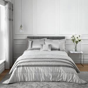 Copriletto in raso grigio per letto matrimoniale 240x260 cm Sequin Cluster - Catherine Lansfield