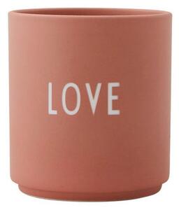 Tazza in porcellana rosa e beige 300 ml Love - Design Letters