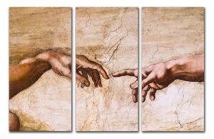 Riproduzione di immagini in 3 parti Michelangelo Buonarroti - Creation of Adam - Fedkolor