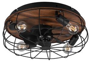 Ventilatore da soffitto con luce LED TRONDHEIM R61105032 legno nero